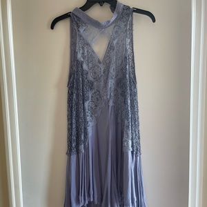 Free people lace tunic in blue lavender